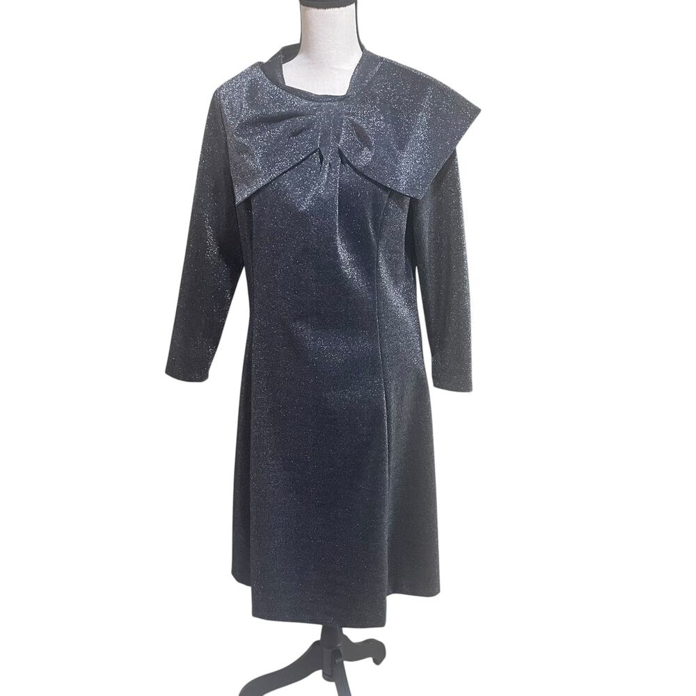 teri jon metallic midi dress